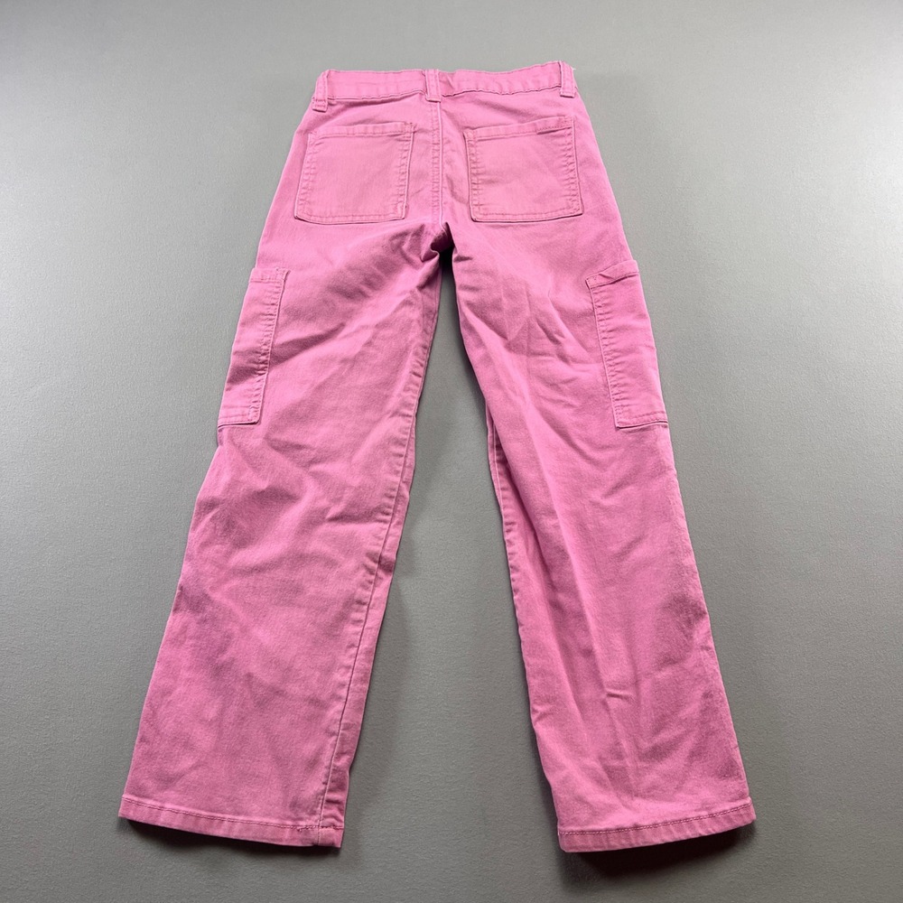 Denim Diva Wide Leg Jeans Girls 7 Pink Light Wash Cargo Pockets Street Wear